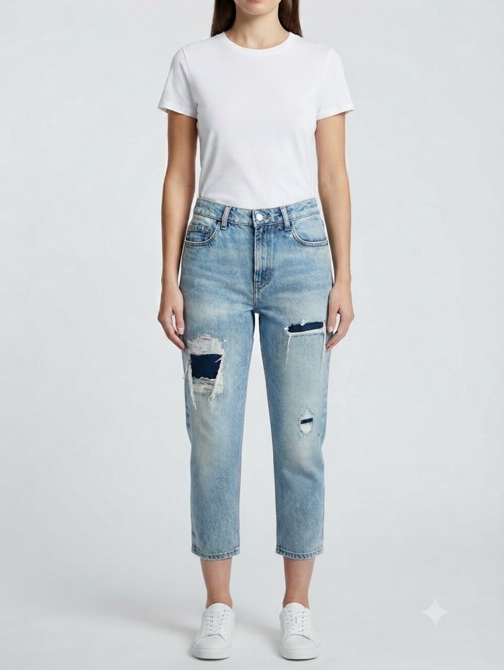 DESERT * STUDIO Dubai Indigo Garments & Co Distressed Highrise Light Wash Sz 27